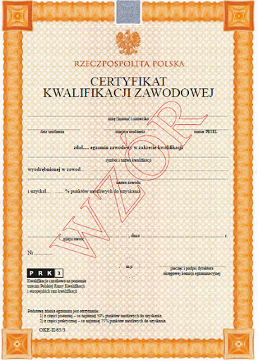 wzór certyfikatu