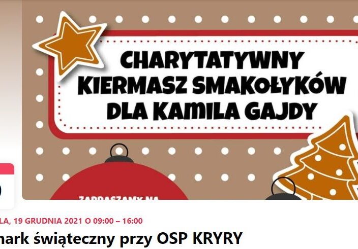 Charytatywny Kiermasz Smakołyków dla Kamila Gajdy