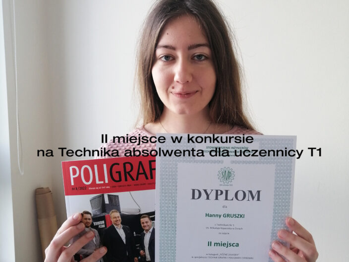 II miejsce w konkursie na Technika absolwenta dla uczennicy T1