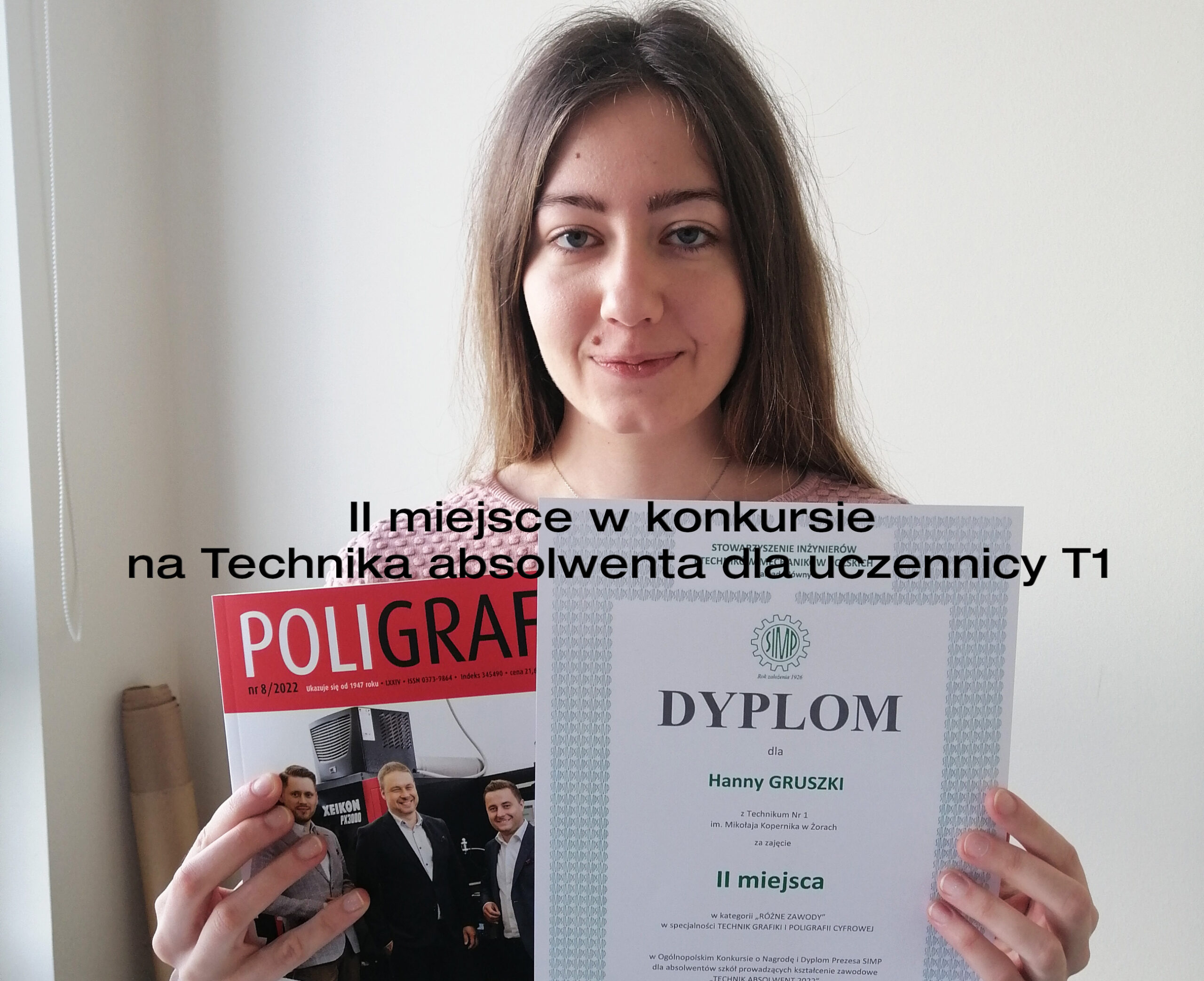 II miejsce w konkursie na Technika absolwenta dla uczennicy T1