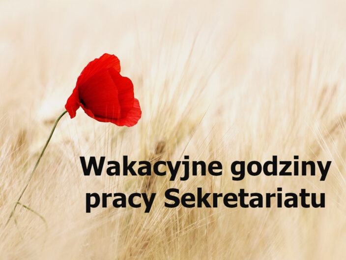 Wakacyjne godziny pracy Sekretariatu
