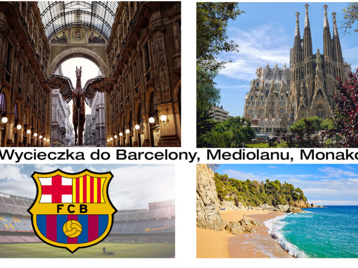 wycieczka do Barcelony, Monako, Mediolanu