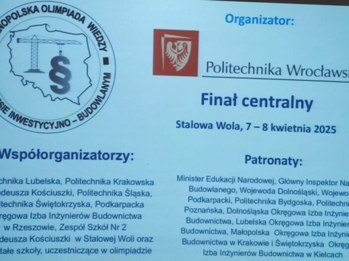 FINAŁ IV OGÓLNOPOLSKIEJ OLIMPIADY WIEDZY O PROCESIE INWESTYCYJNO-BUDOWLANYM